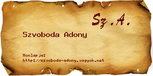 Szvoboda Adony névjegykártya